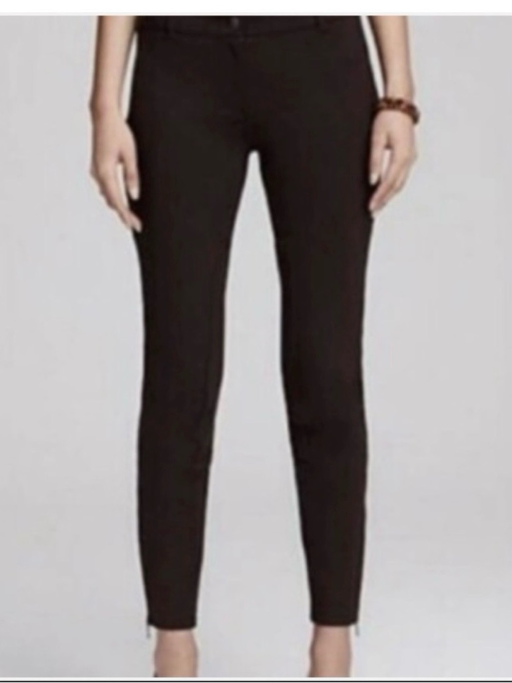 Eileen Fisher Brown Skinny Ponte Ankle Pants